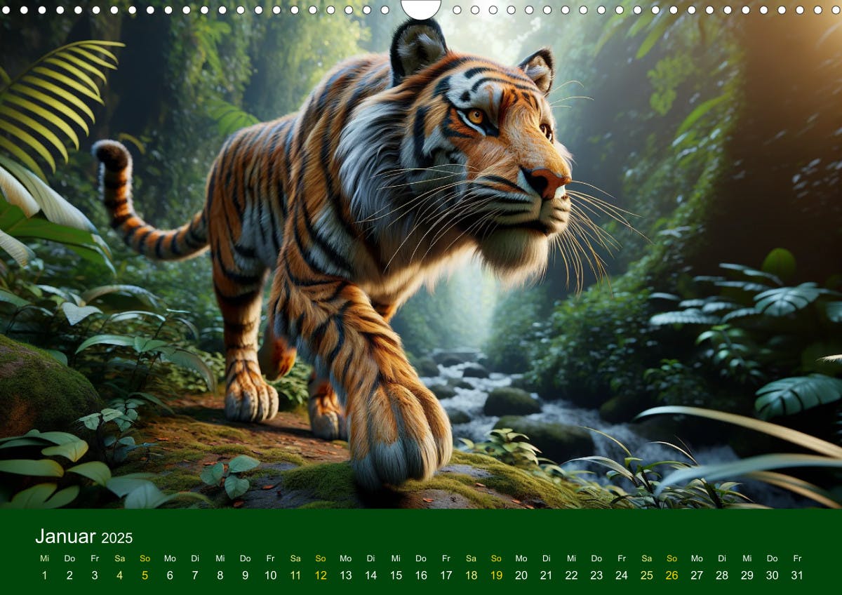 Majestätische Tiger - Januar
