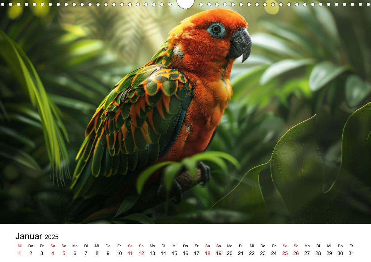 Papageien - Farbenfrohe Paradiesvögel - Januar