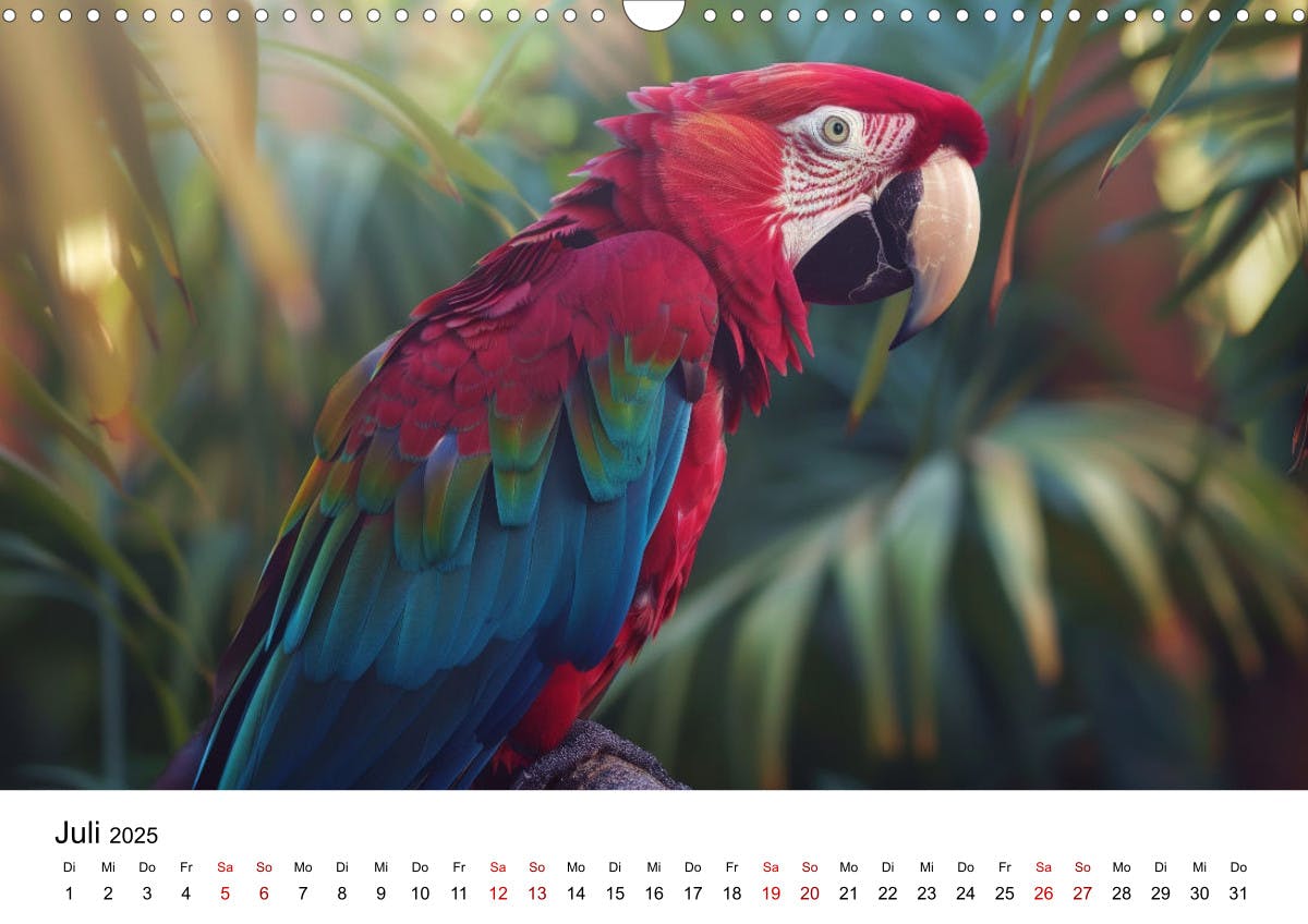 Papageien - Farbenfrohe Paradiesvögel - Juli