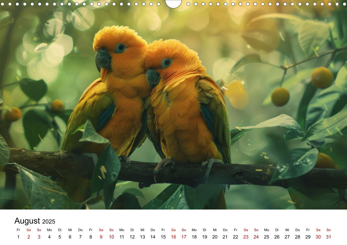 Papageien - Farbenfrohe Paradiesvögel - August