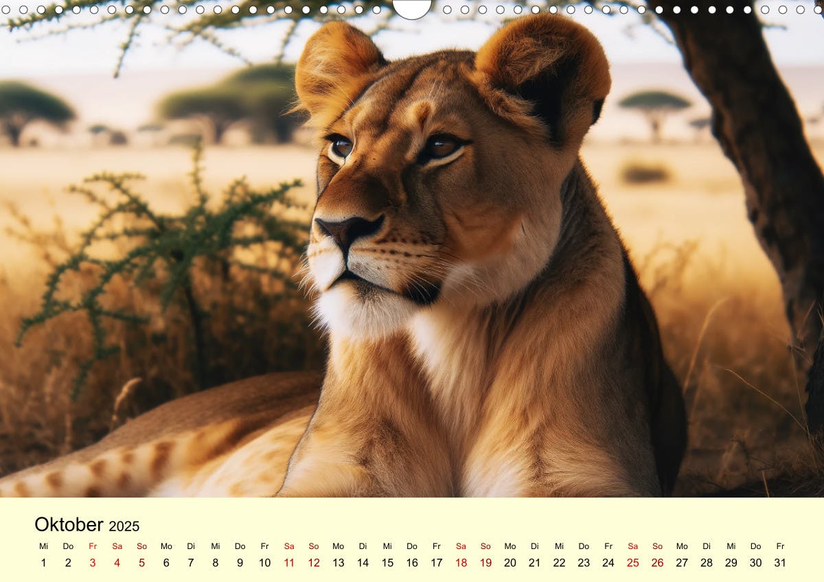 Majestätische Löwen - Die Herrscher der Wildnis - Oktober