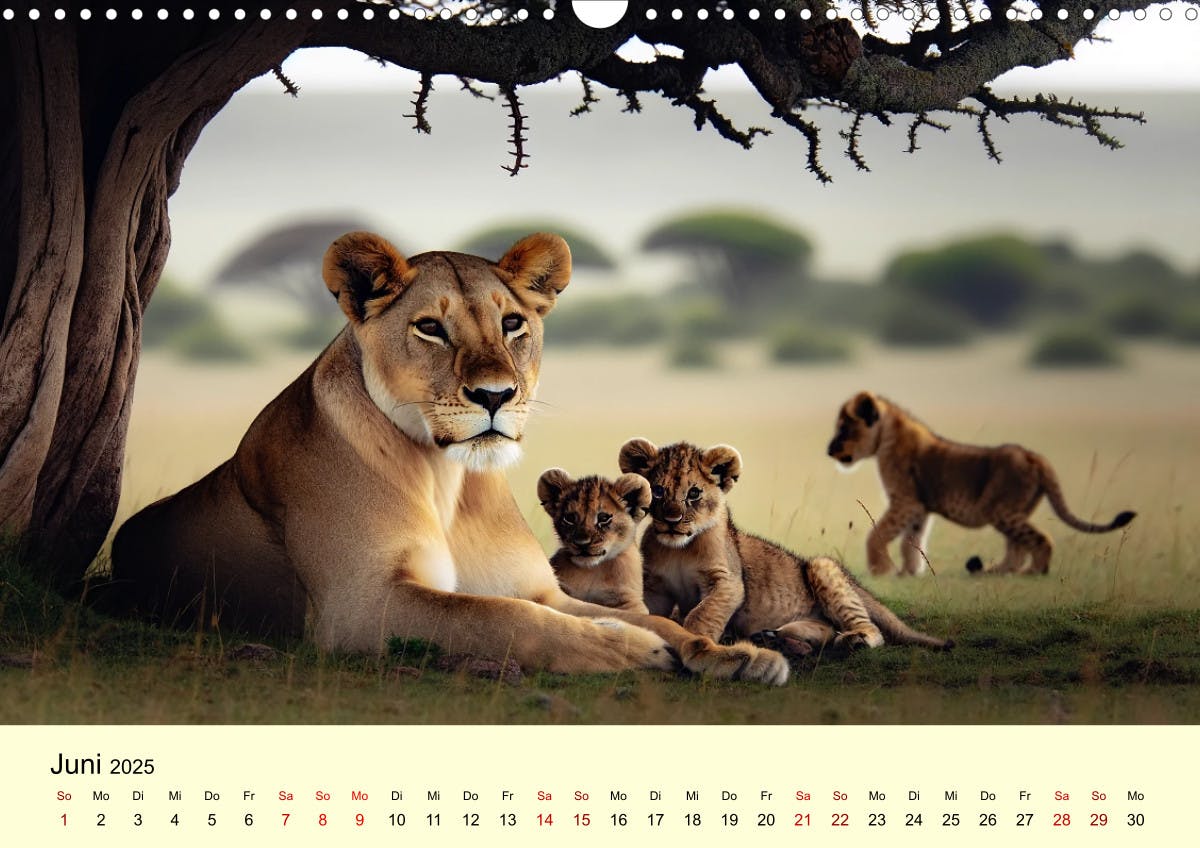 Majestätische Löwen - Die Herrscher der Wildnis - Juni