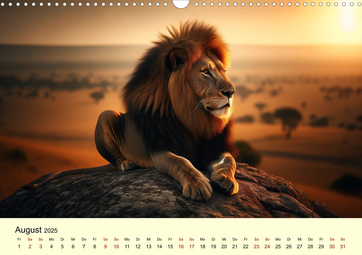 Majestätische Löwen - Die Herrscher der Wildnis - August